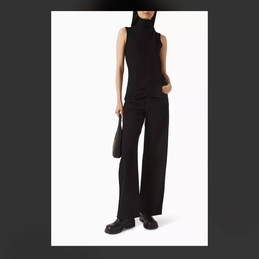 Enza Costa Black Sleeveless Scarf Sweater - Picture 3 of 6